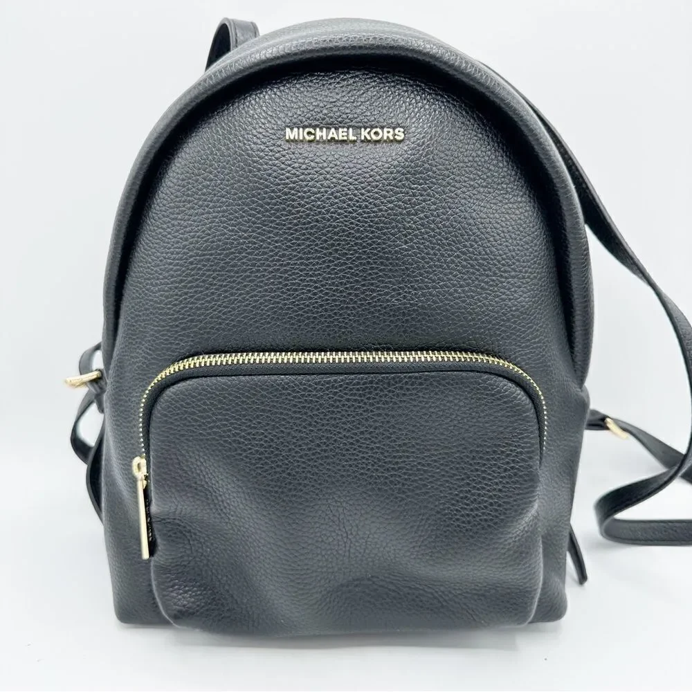 Michael‎ Kors Erin Medium Leather Backpack Black Pebbled Leather